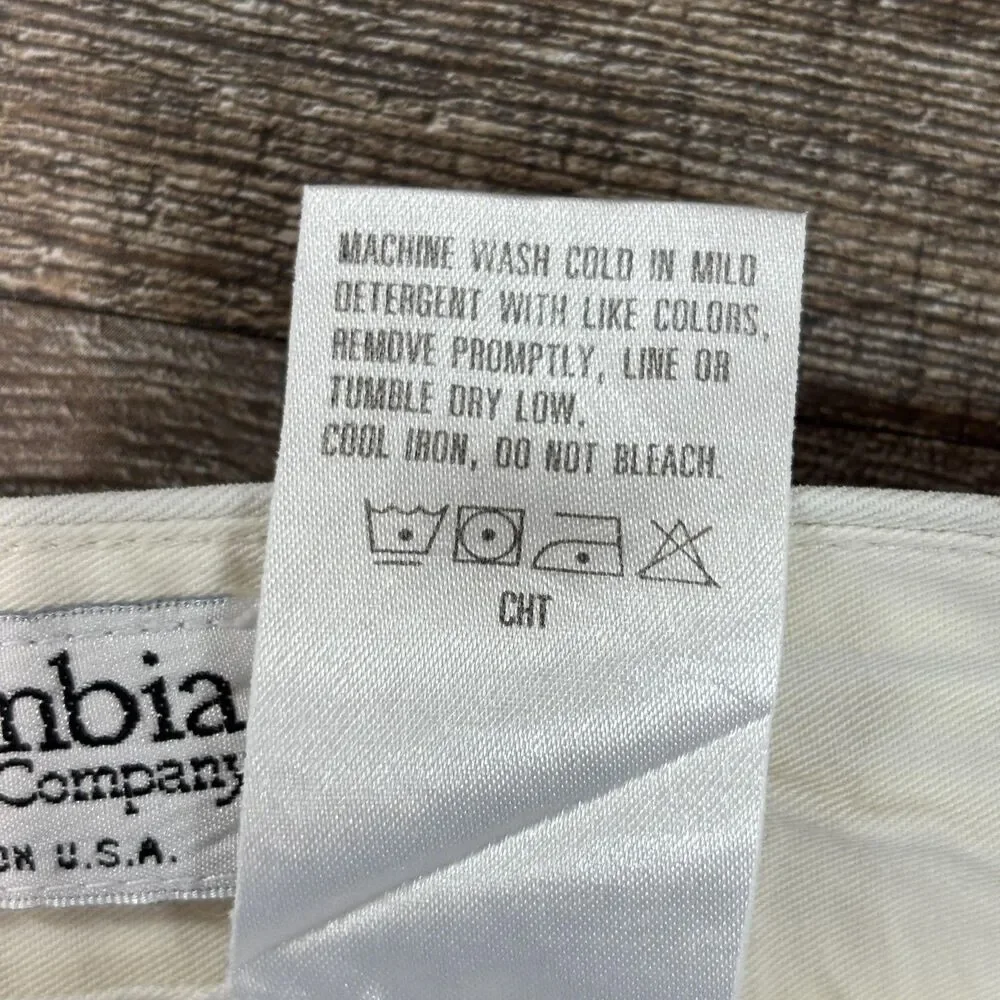 Columbia Shorts Men's 38 White Pleated 8